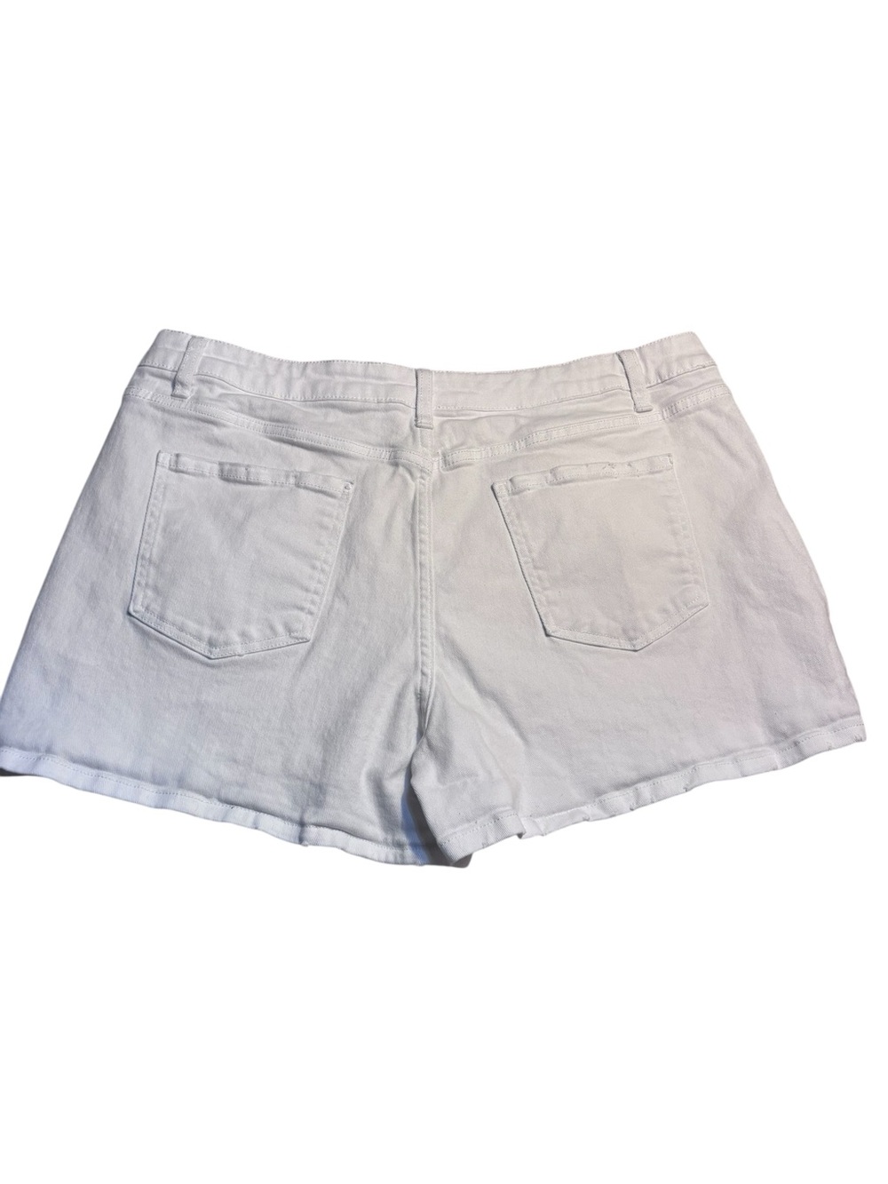 Time and Tru Denim Shorts Size 20 White Button-Front Jean Shorts Cotton Stretch - Picture 2 of 9